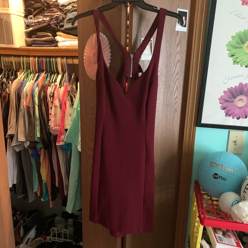 Skin tight maroon dress